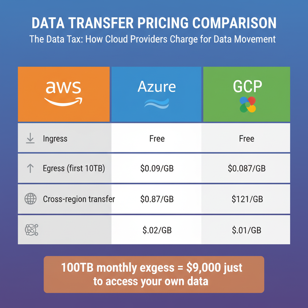 Data Transfer Pricing Comparison - AWS vs Azure vs GCP